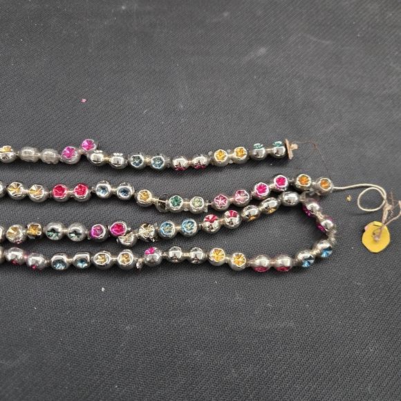 Vtg Mercury Glass 8ft (96") Christmas Beads Double Indent Multicolor Garland - Picture 7 of 9